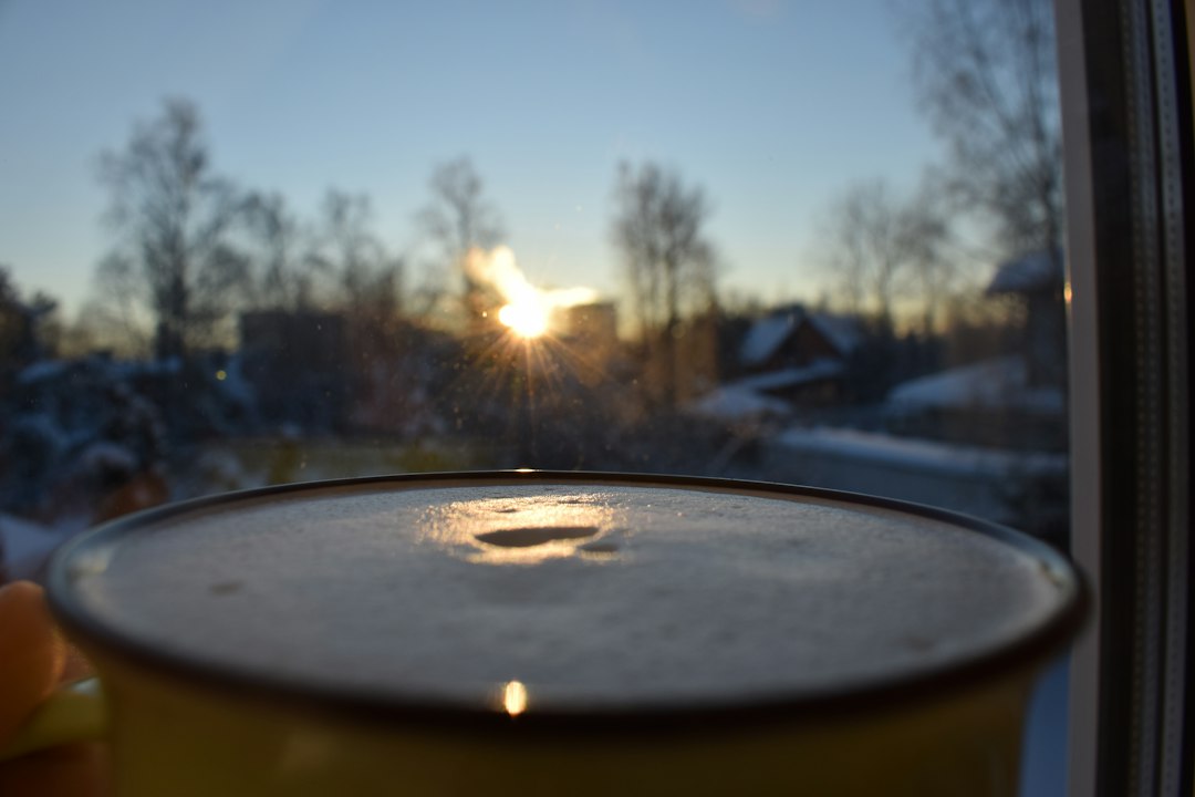 飲んでしまった翌朝も仕切り直せる — 窓辺のコーヒーと朝の光