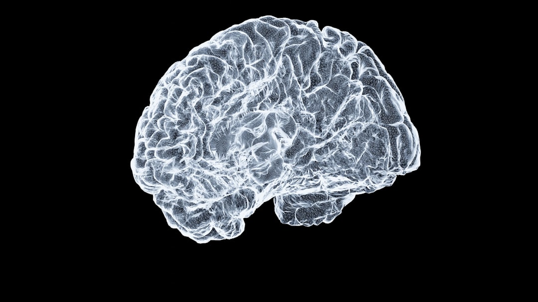 自制心の正体を科学で解説 — 黒背景に浮かぶ人間の脳の模型